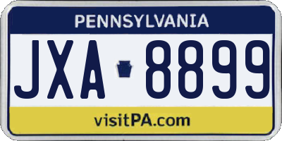 PA license plate JXA8899
