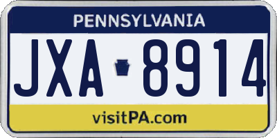 PA license plate JXA8914