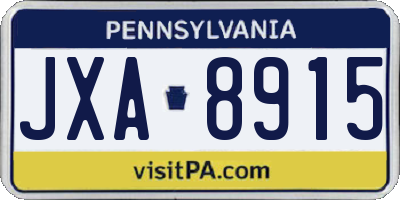 PA license plate JXA8915