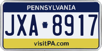 PA license plate JXA8917
