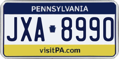 PA license plate JXA8990