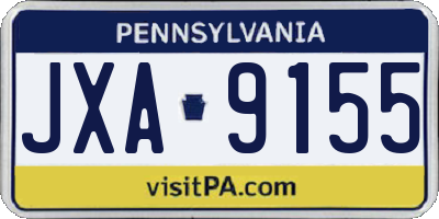 PA license plate JXA9155