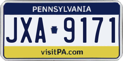 PA license plate JXA9171