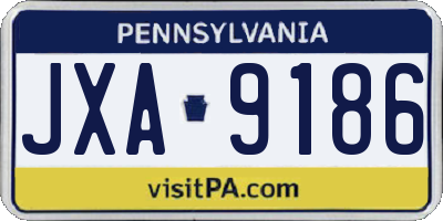 PA license plate JXA9186