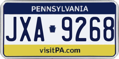 PA license plate JXA9268