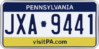 PA license plate JXA9441