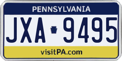 PA license plate JXA9495