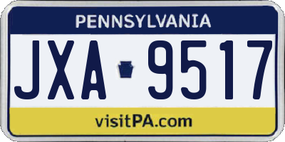 PA license plate JXA9517