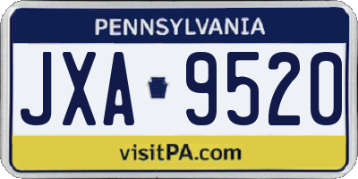 PA license plate JXA9520