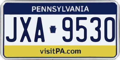 PA license plate JXA9530
