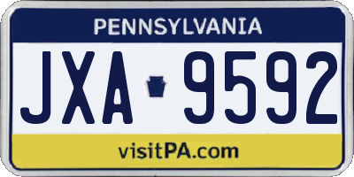 PA license plate JXA9592