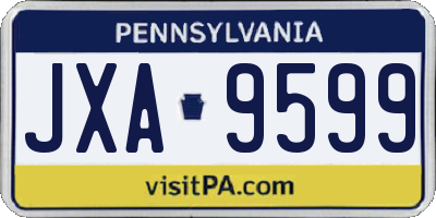 PA license plate JXA9599