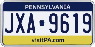 PA license plate JXA9619