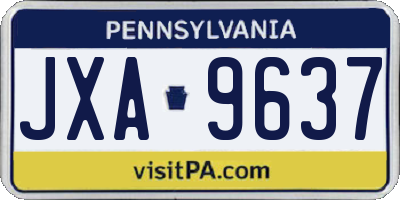 PA license plate JXA9637
