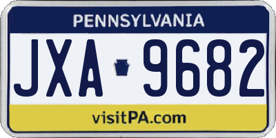 PA license plate JXA9682