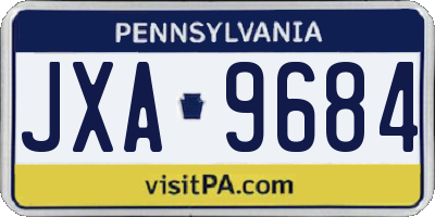 PA license plate JXA9684