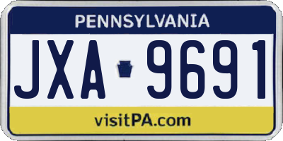 PA license plate JXA9691