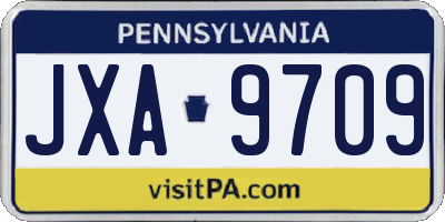 PA license plate JXA9709