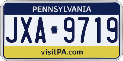 PA license plate JXA9719