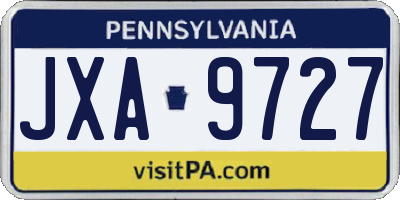PA license plate JXA9727