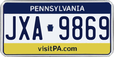 PA license plate JXA9869