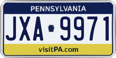 PA license plate JXA9971