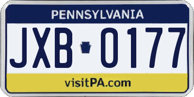PA license plate JXB0177