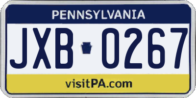 PA license plate JXB0267