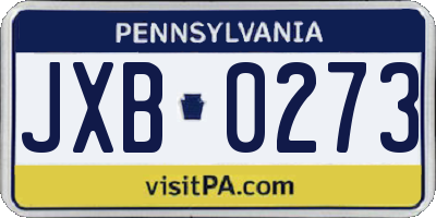 PA license plate JXB0273