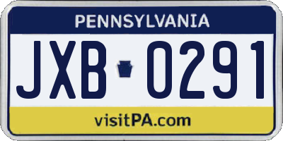 PA license plate JXB0291