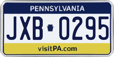 PA license plate JXB0295