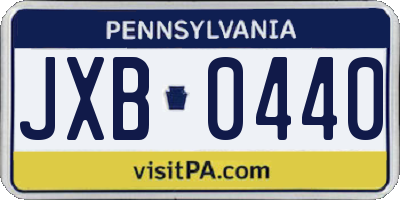 PA license plate JXB0440