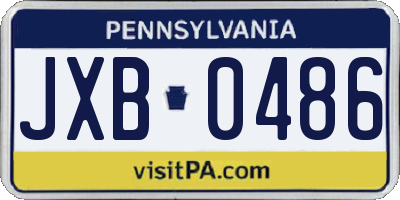 PA license plate JXB0486