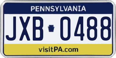 PA license plate JXB0488