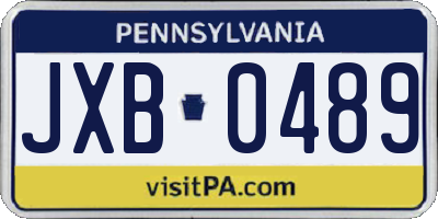 PA license plate JXB0489
