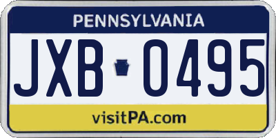 PA license plate JXB0495