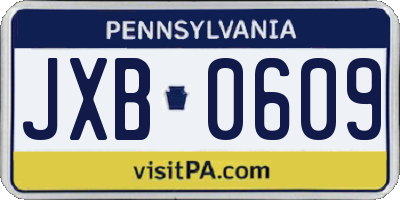PA license plate JXB0609