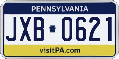 PA license plate JXB0621