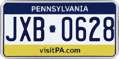 PA license plate JXB0628