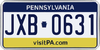 PA license plate JXB0631