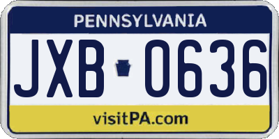 PA license plate JXB0636