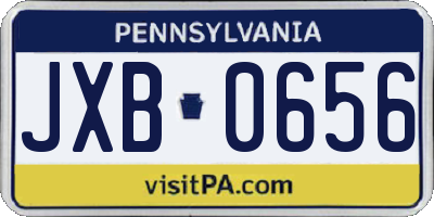 PA license plate JXB0656