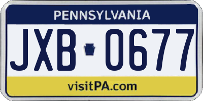 PA license plate JXB0677