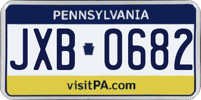 PA license plate JXB0682