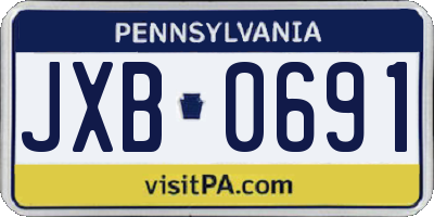 PA license plate JXB0691