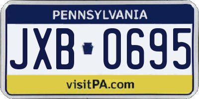 PA license plate JXB0695