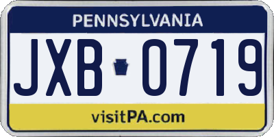 PA license plate JXB0719