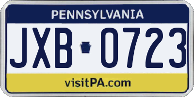 PA license plate JXB0723
