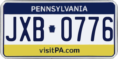 PA license plate JXB0776