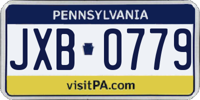 PA license plate JXB0779